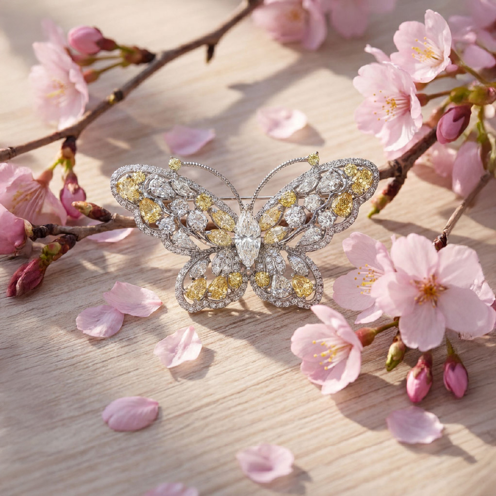 Butterfly Brooch - Yellow