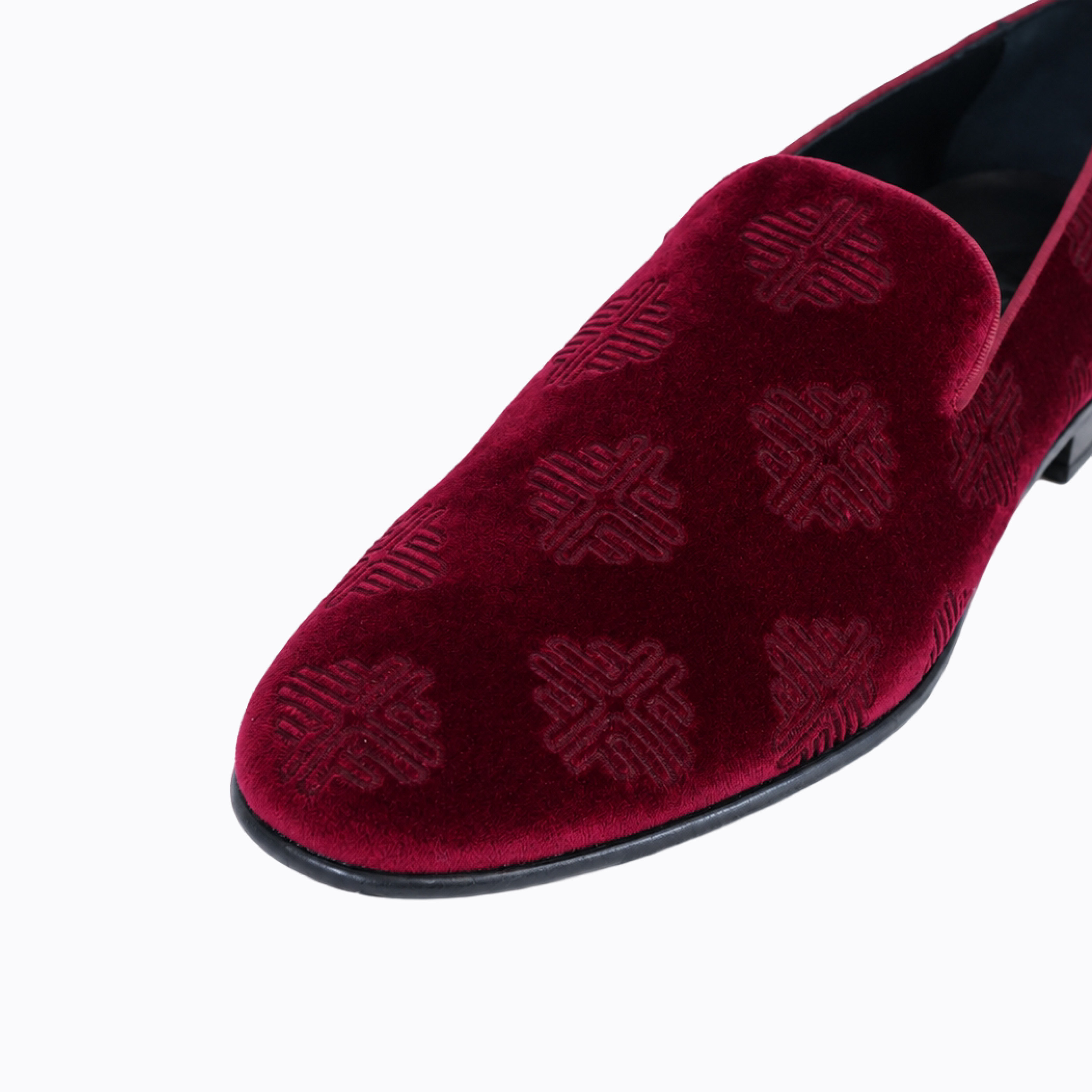 Palazzo Loafers - Burgundy Velvet