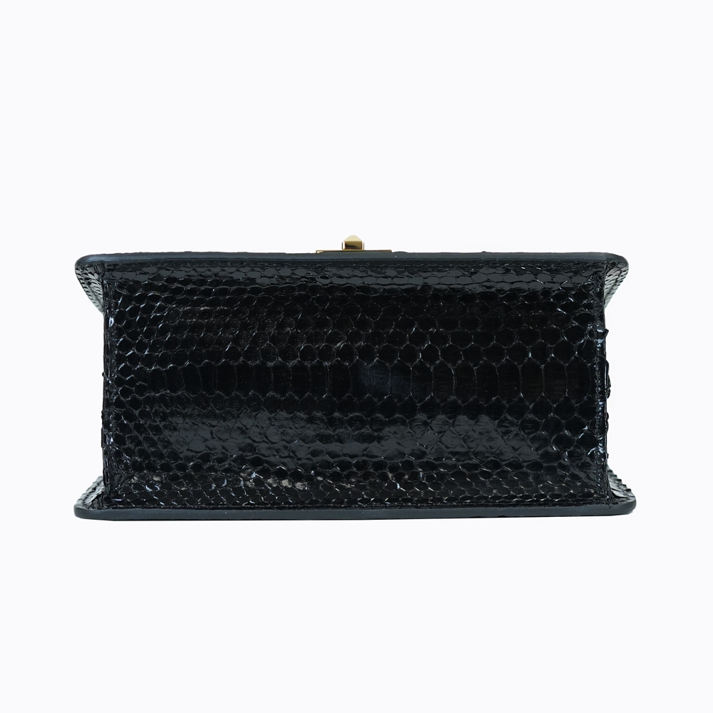 Horse handle Malayo Python Peticulatus Bags - Black