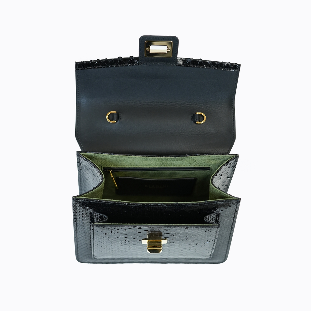 Horse handle Malayo Python Peticulatus Bags - Black
