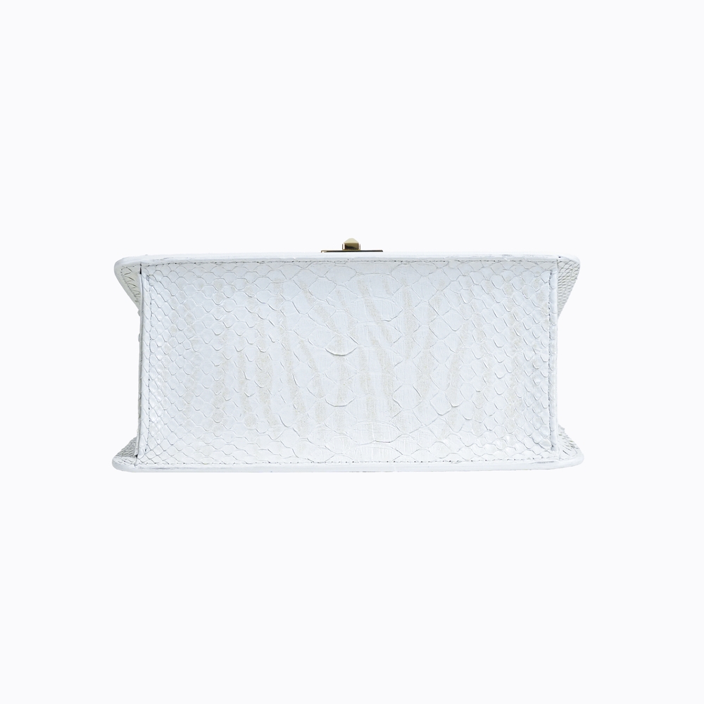 Horse handle Malayo Python Peticulatus Bags - white