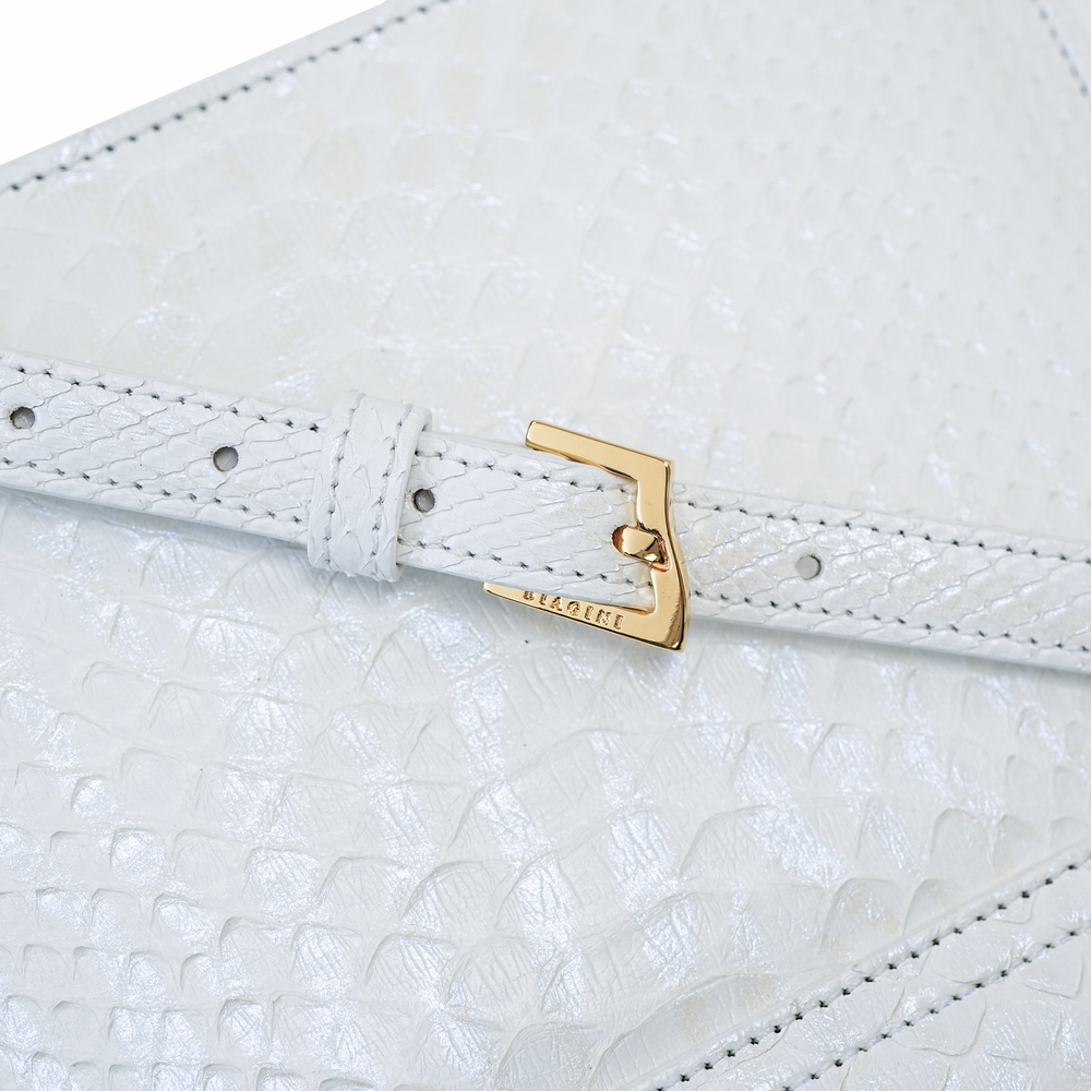 Horse handle Malayo Python Peticulatus Bags - white