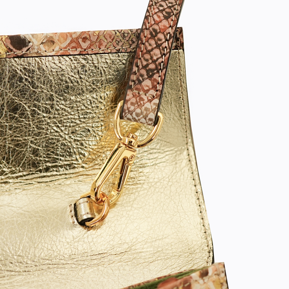 Horse handle Malayo Python Peticulatus Bags - Gold brown