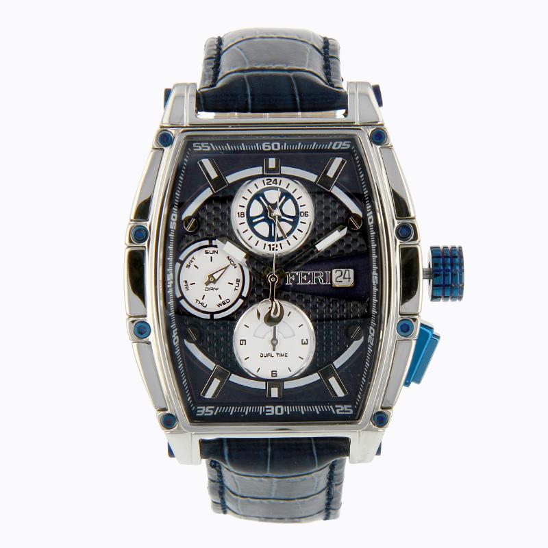 Helios Watch - Silver / Deep Blue with Printed Strap