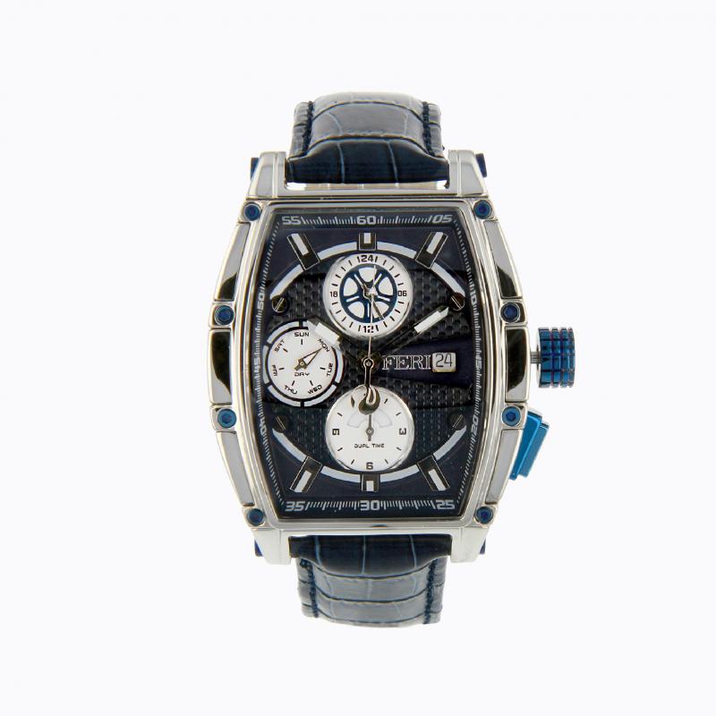 Helios Watch - Silver / Deep Blue with Printed Strap