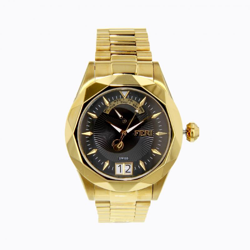 Kratos Watch - Gold Tone with Black Face