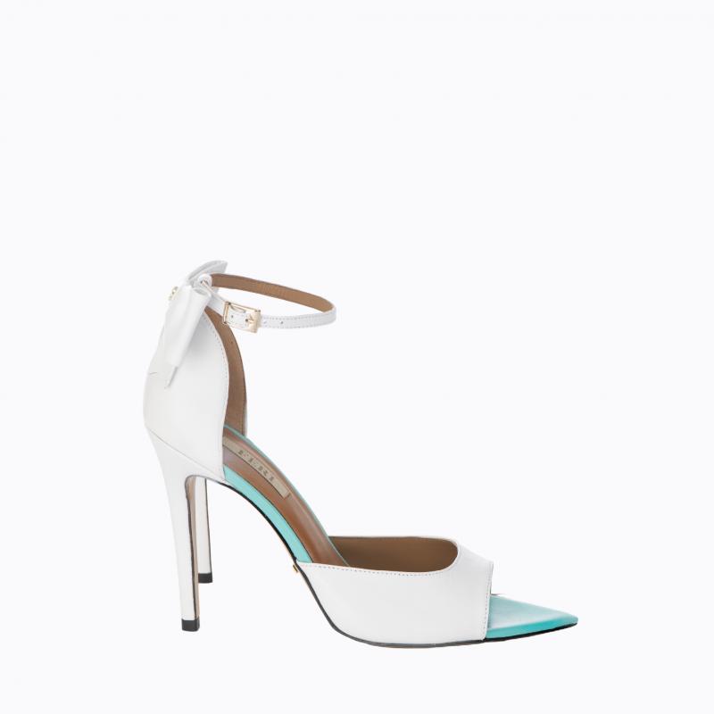 Brandy Heels - Turquoise/White