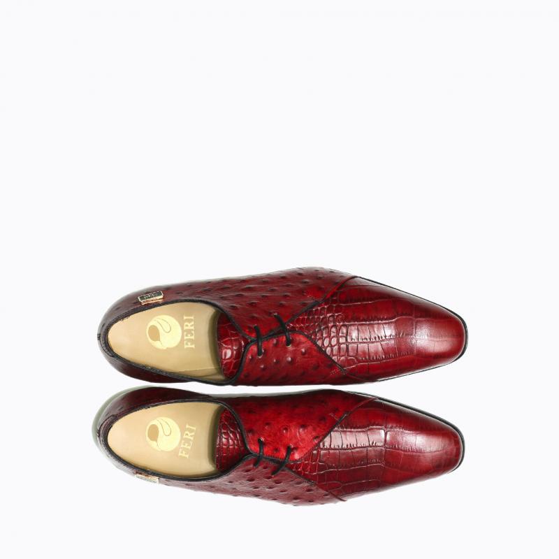 Marcus Shoes - Red Croc Ostrich Print thumbnail 3