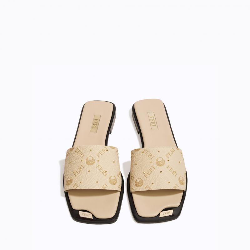 Adva Slide Sandals - Beige Monogram thumbnail 3