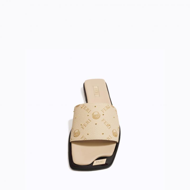 Adva Slide Sandals - Beige Monogram thumbnail 4