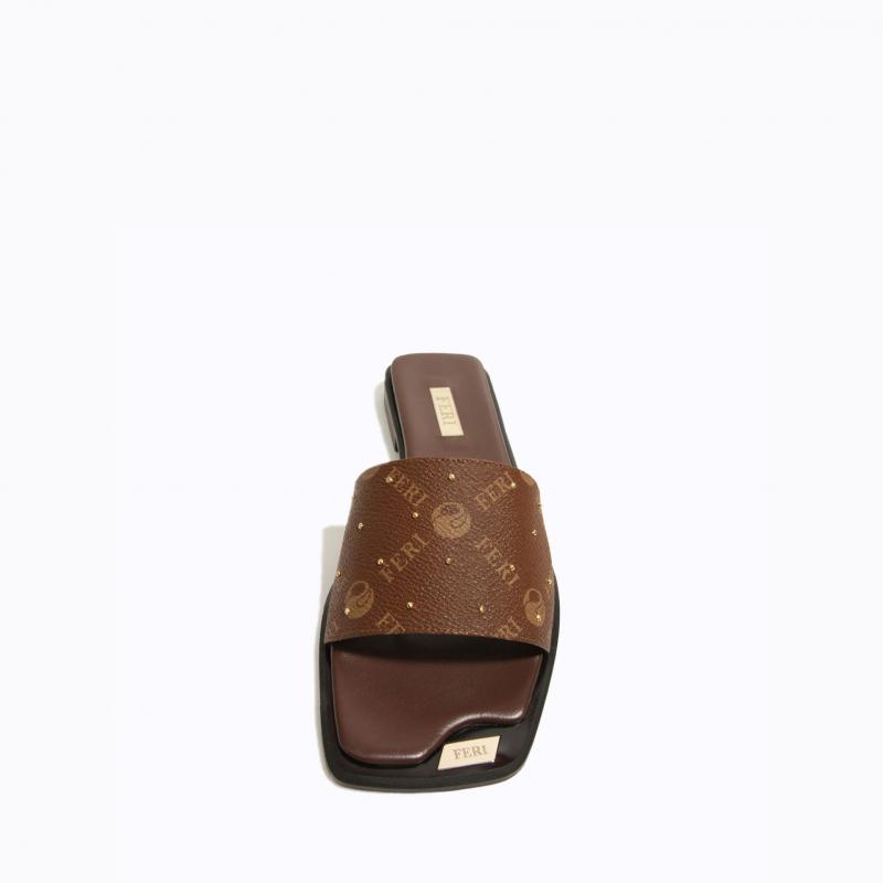 Adva Slide Sandals - Brown Monogram thumbnail 4
