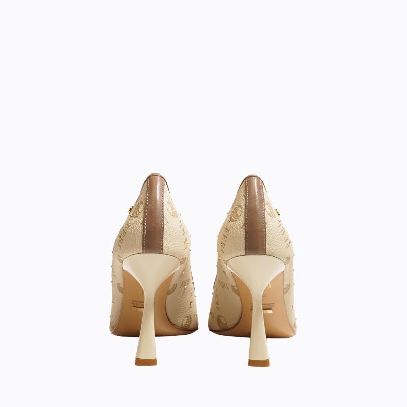 Mila Studded Shoes - Beige Monogram thumbnail 6