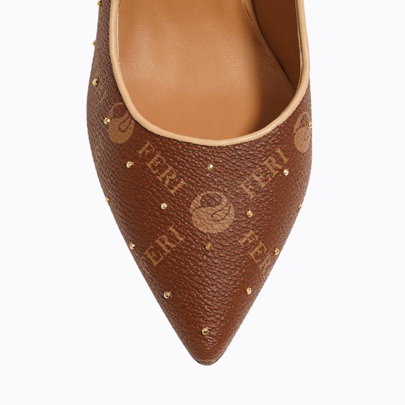 Mila Studded Shoes - Brown Monogram thumbnail 4