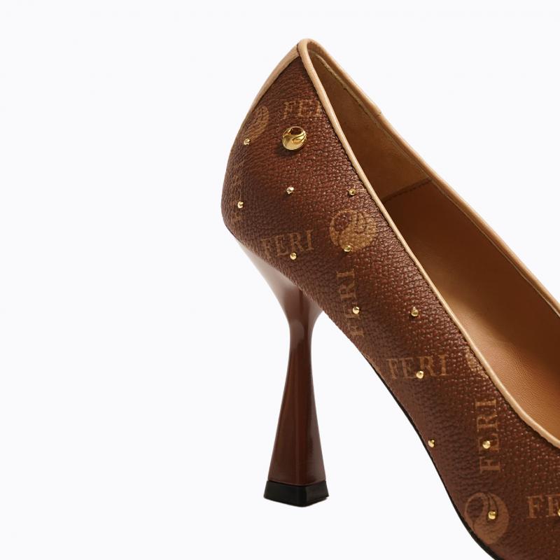 Mila Studded Shoes - Brown Monogram thumbnail 5