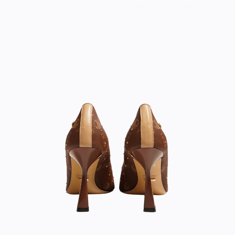 Mila Studded Shoes - Brown Monogram thumbnail 6