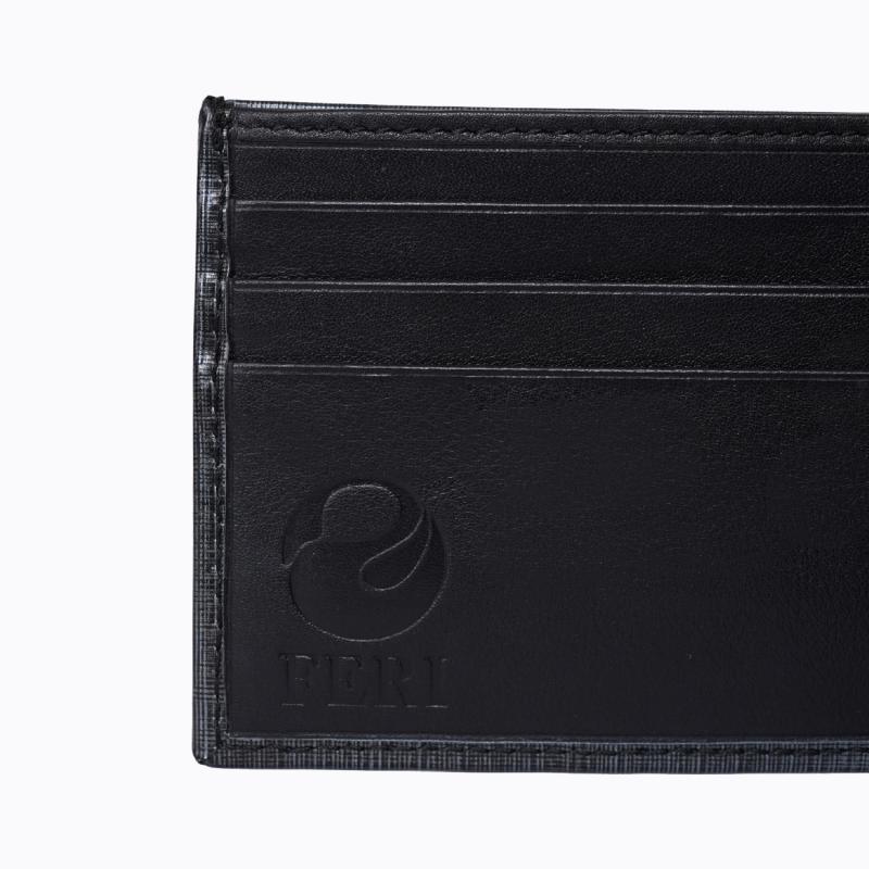 Matteo Slim Bifold Wallet - Black Tweed thumbnail 3