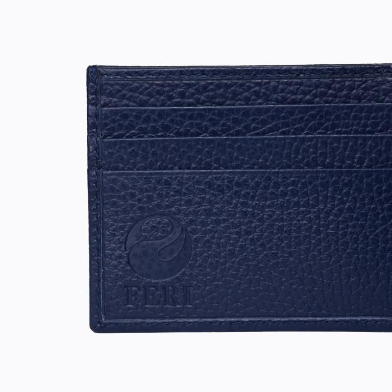 Matteo Slim Bifold Wallet - Blue Pebbled thumbnail 3