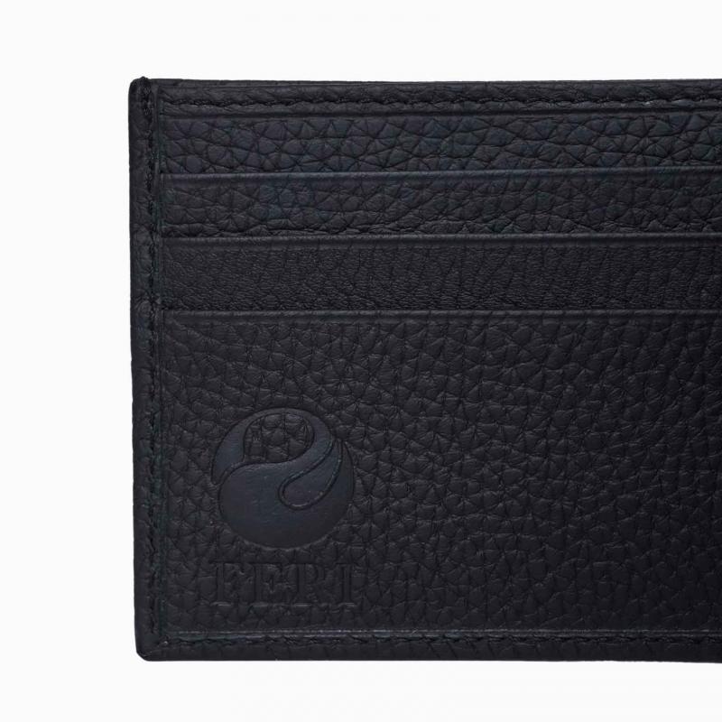 Matteo Slim Bifold Wallet - Black Pebbled thumbnail 3