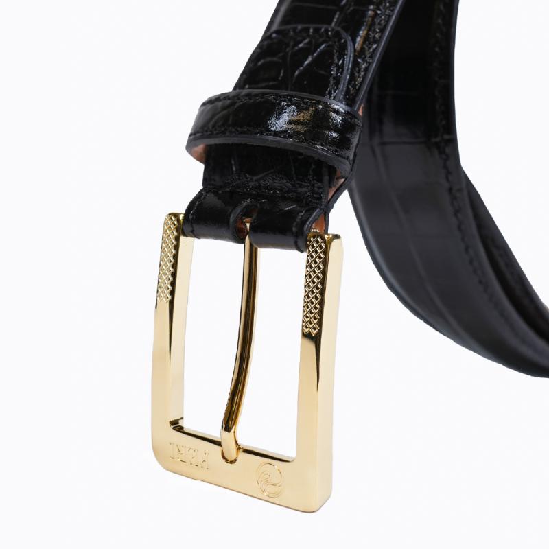 Benjamin Belt - Black Croco/Gold thumbnail 3