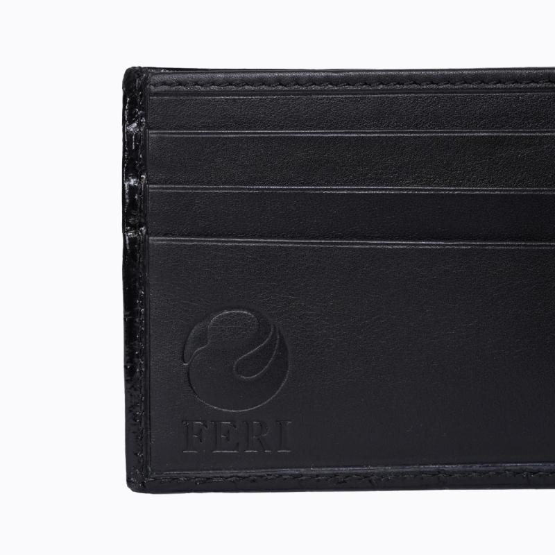 Matteo Slim Bifold Wallet - Black Croco thumbnail 3