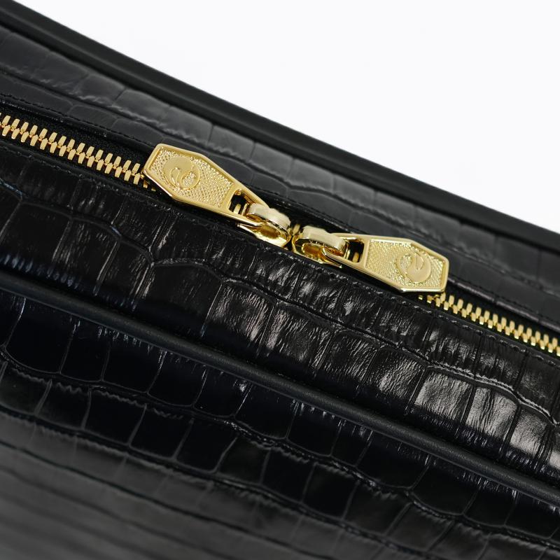 Messenger Bag - Black Croco Leather thumbnail 5
