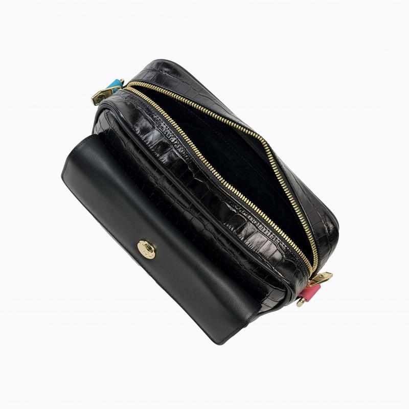 Messenger Bag - Black Croco Leather thumbnail 6