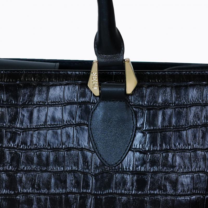 Folio Tote - Black Croco thumbnail 5