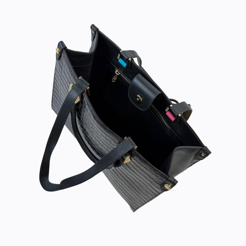 Folio Tote - Black Croco thumbnail 7