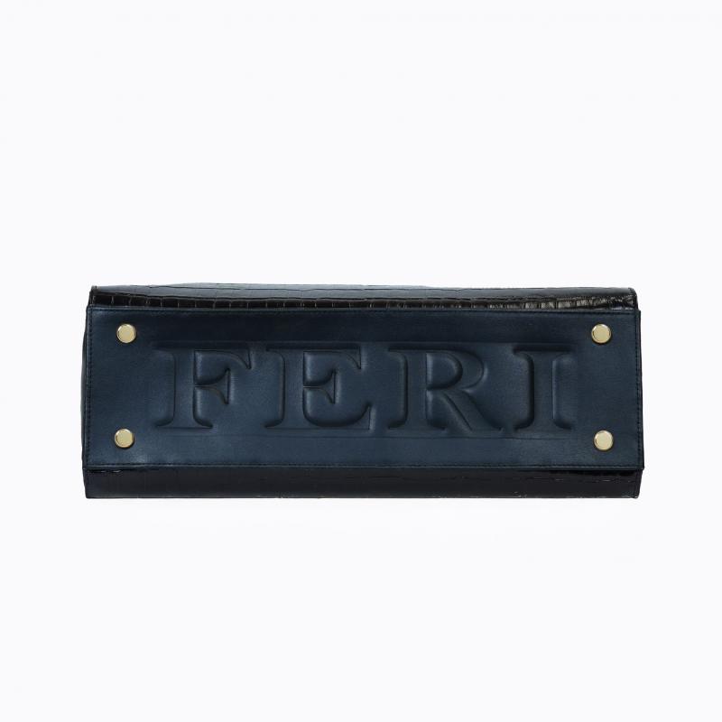 Folio Tote - Black Croco thumbnail 8