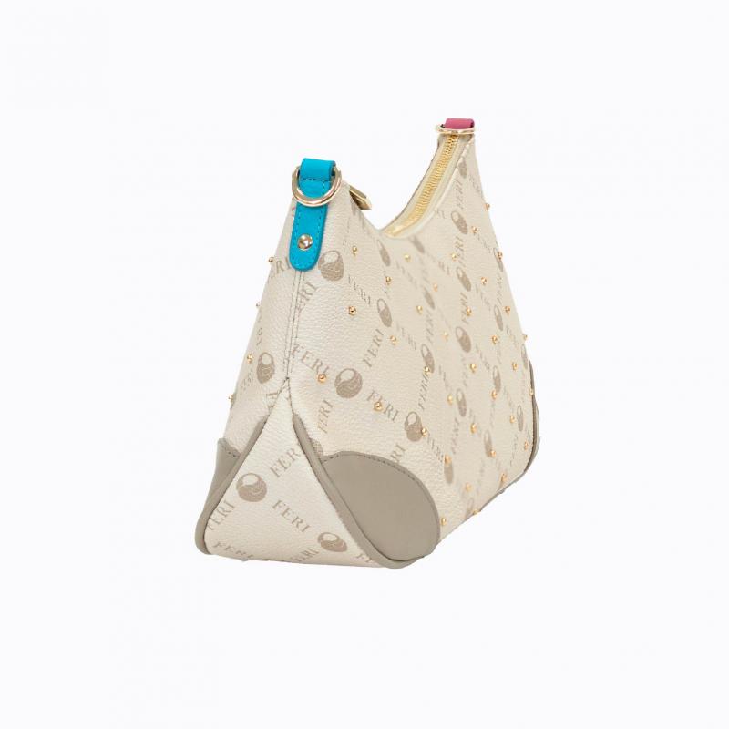 Luna Handbag - Beige Monogram (with rock colour contrast) thumbnail 3