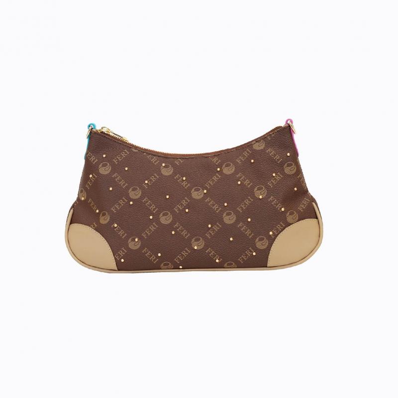 Luna Handbag - Brown Monogram (with beige colour contrast) thumbnail 3