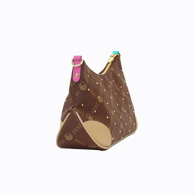 Luna Handbag - Brown Monogram (with beige colour contrast) thumbnail 4