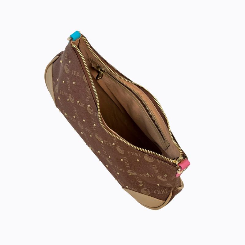 Luna Handbag - Brown Monogram (with beige colour contrast) thumbnail 5