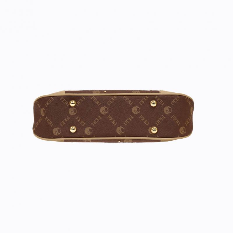 Luna Handbag - Brown Monogram (with beige colour contrast) thumbnail 6