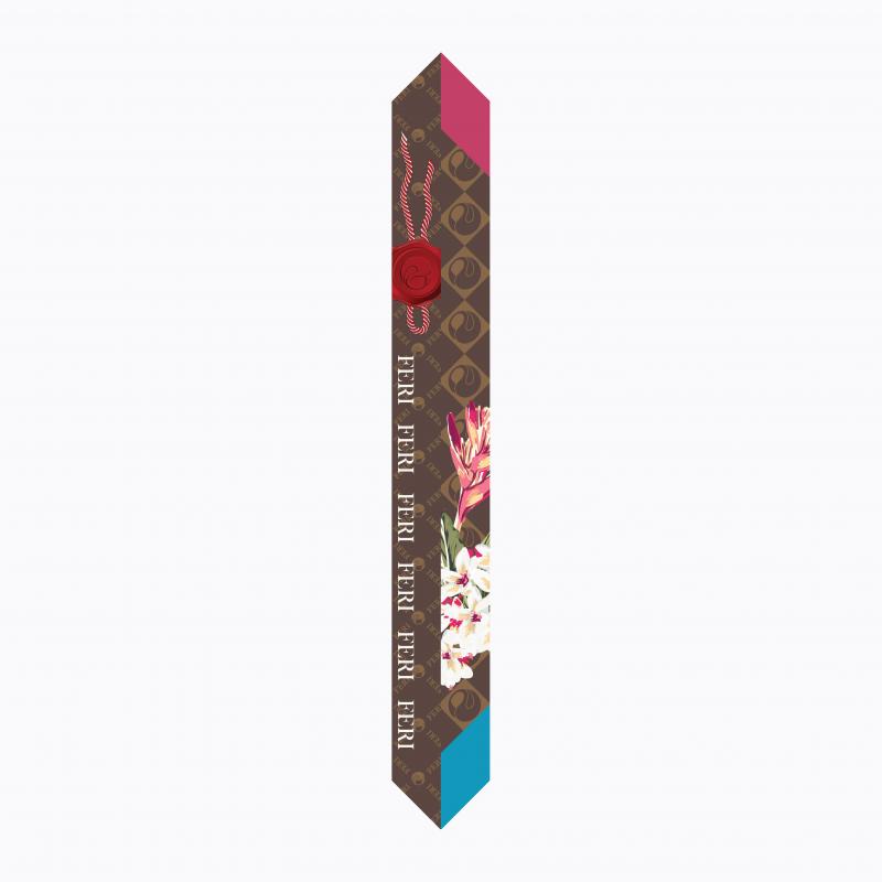 Floral Monogram Twilly - Brown thumbnail 3