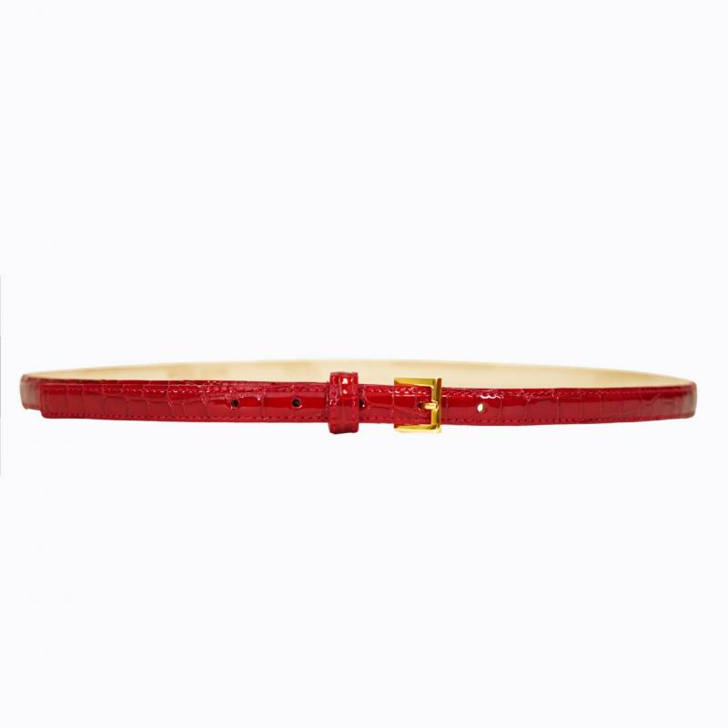 Starlet Slim Belt - Rouge Croco/Gold thumbnail 3