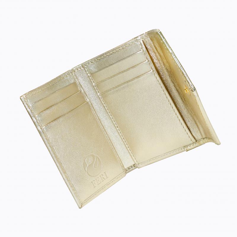 Starlet Vivid Compact Trifold Wallet - Gold Croco thumbnail 3