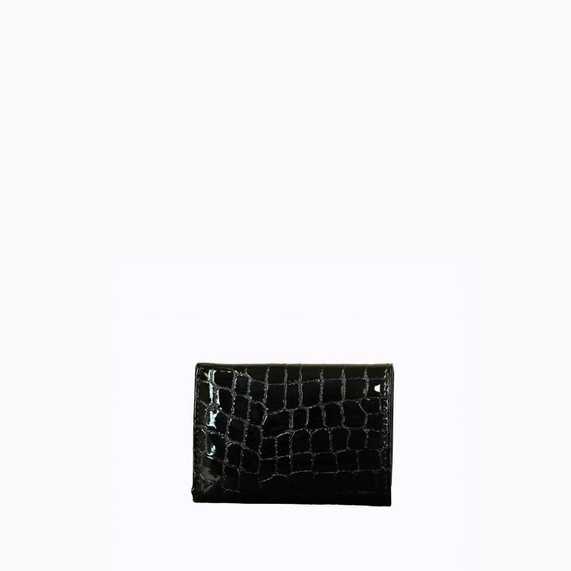 Royale Compact Trifold Wallet - Black Croco thumbnail 4