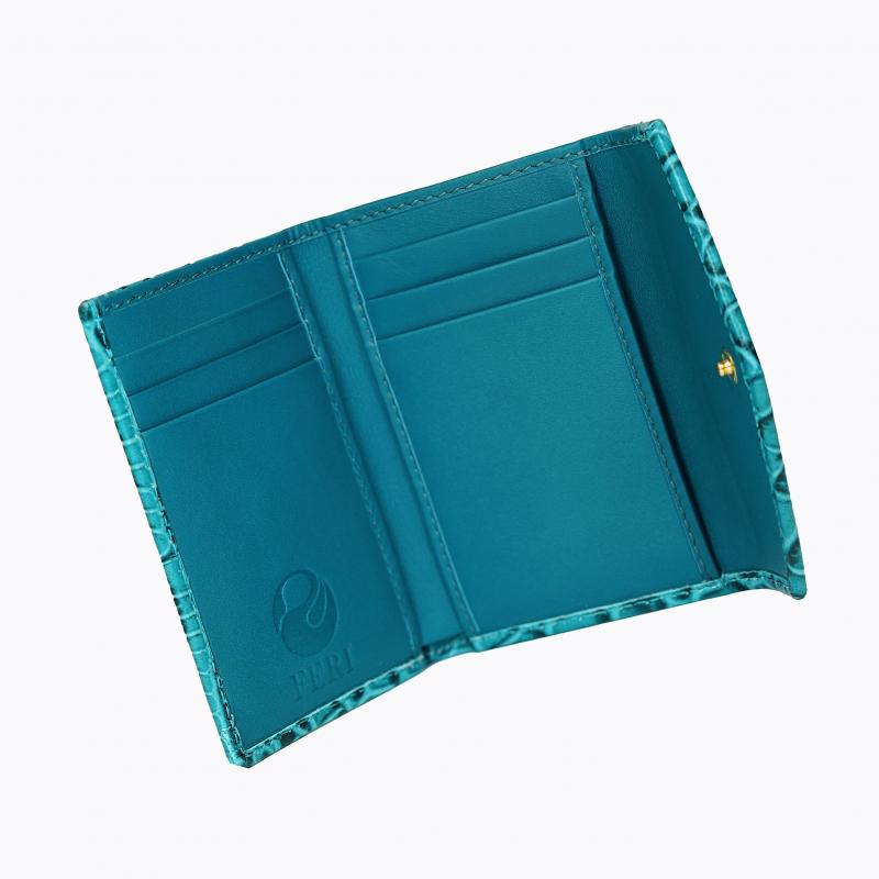 Starlet Vivid Compact Trifold Wallet - Aqua Croco thumbnail 4