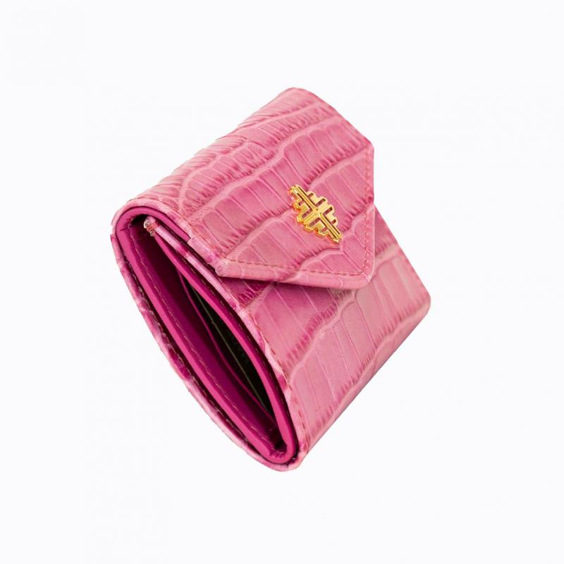 Starlet Vivid Compact Trifold Wallet - Fuchsia Croco thumbnail 3