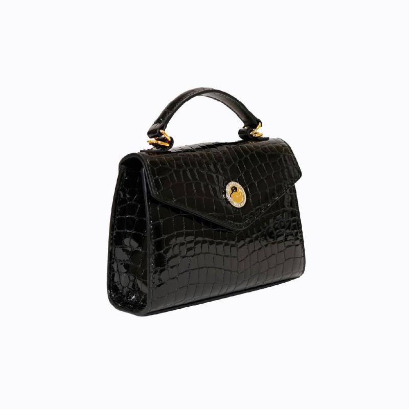 Royale Petit Handbag - Black Croco  thumbnail 3