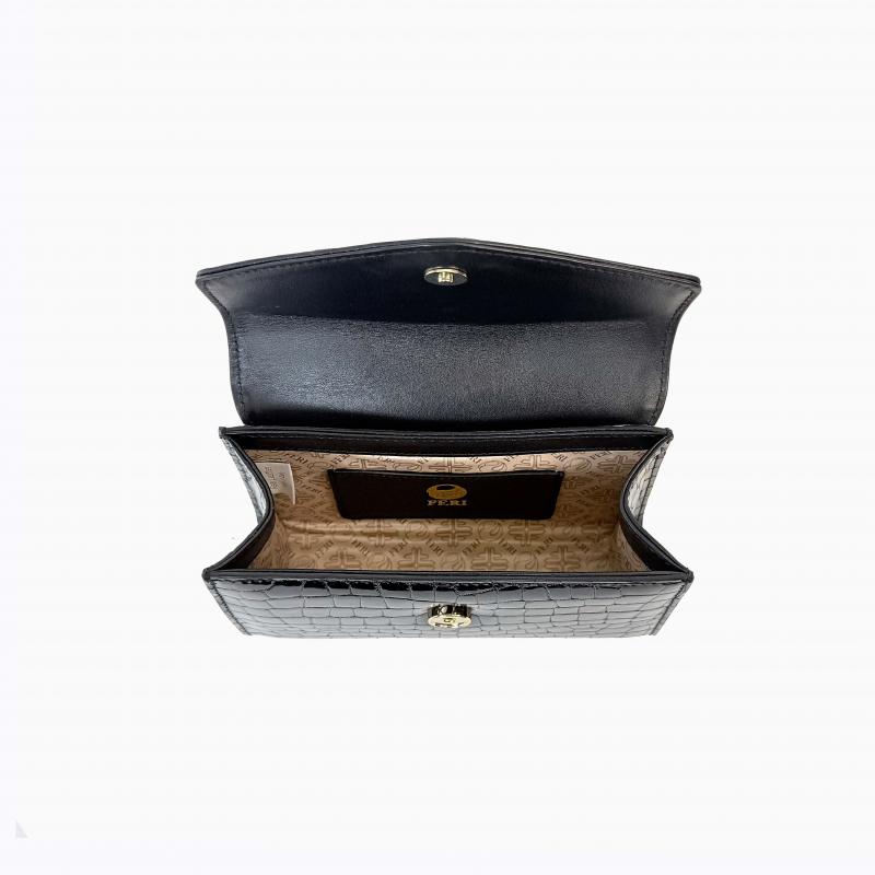 Royale Petit Handbag - Black Croco  thumbnail 4