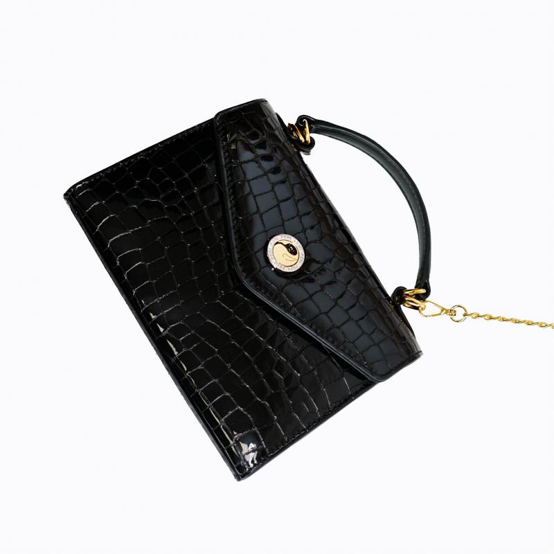Royale Petit Handbag - Black Croco  thumbnail 6