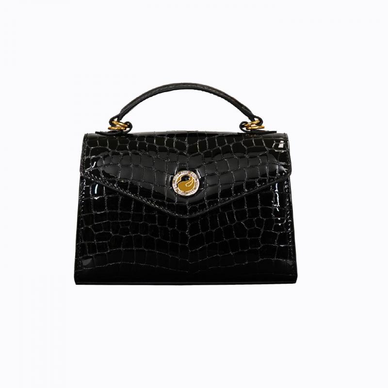 Royale Petit Handbag - Black Croco  thumbnail 7