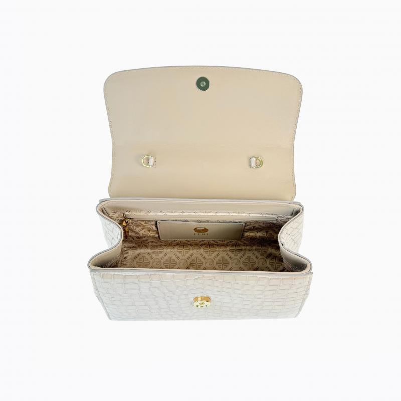 Royale Handbag - Beige Croco  thumbnail 4