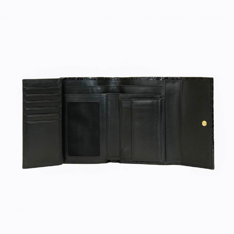 Royale Trifold Wallet - Black Croco thumbnail 3
