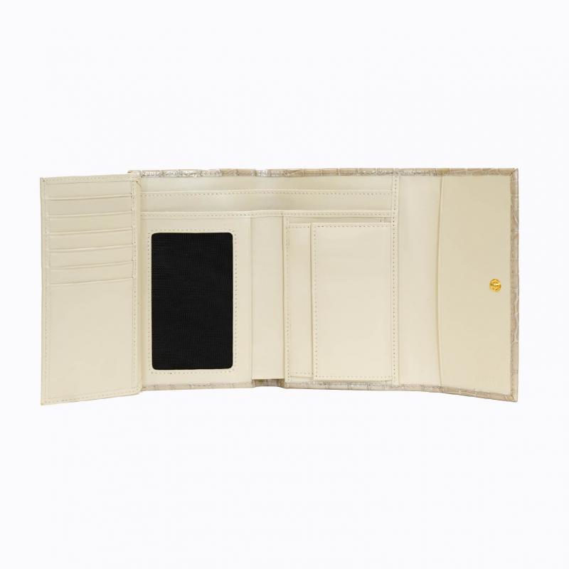 Royale Trifold Wallet - Beige Croco thumbnail 3