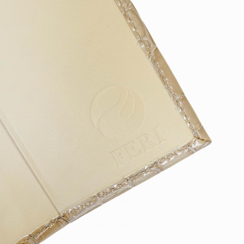 Royale Trifold Wallet - Beige Croco thumbnail 4