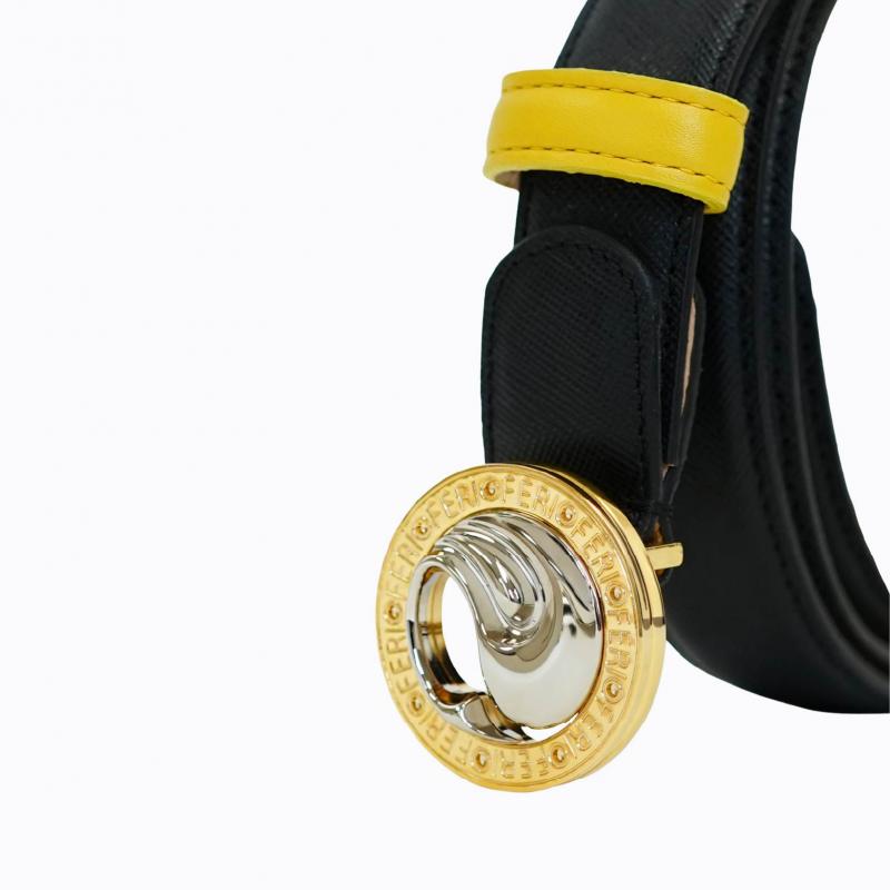 Cleo Belt - Classic Black Saffiano/Two-Tone thumbnail 3
