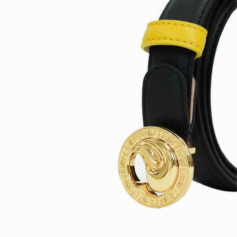 Cleo Belt - Classic Black Saffiano/Gold thumbnail 3